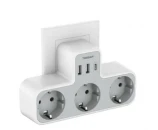 Tessan TS-323-C zidni adapter, 3× AC, 2× USB-A, 1× USB-C