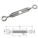 Natezač za čelično uže oko/oko Inox A4 DIN 1480 - 10