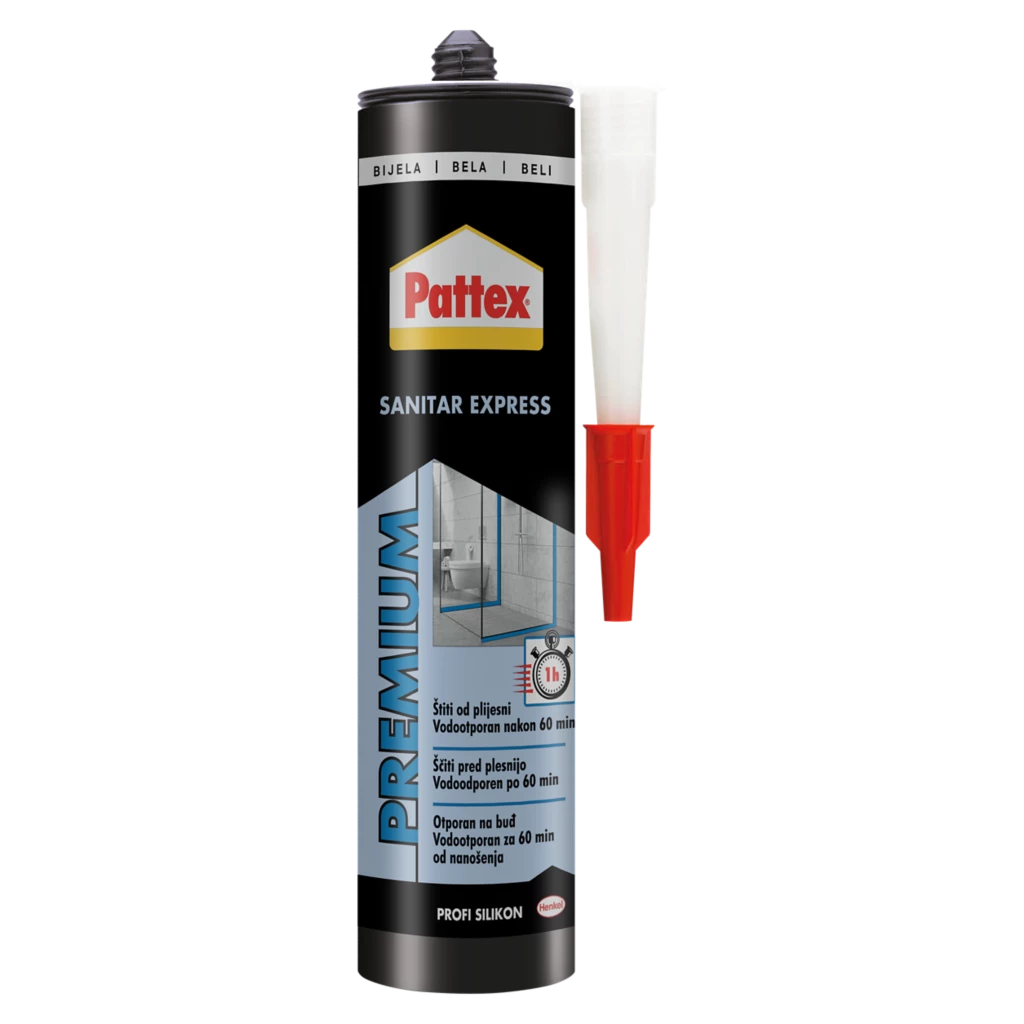 Pattex Express sanitarni silikon - Bijeli 280 ml